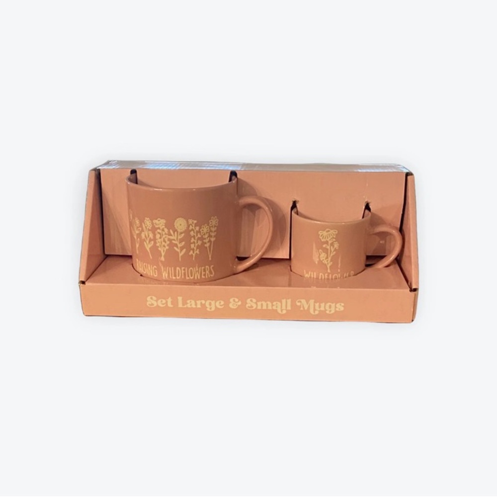 Set of Large and Small Mugs: Wildflower